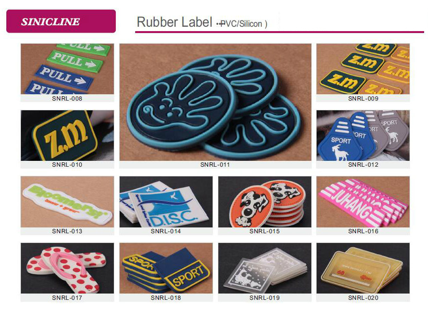 Sinicline Factory Price Vulcanizing Rubber Patch Rubber Logo for Wallet Belt Hat