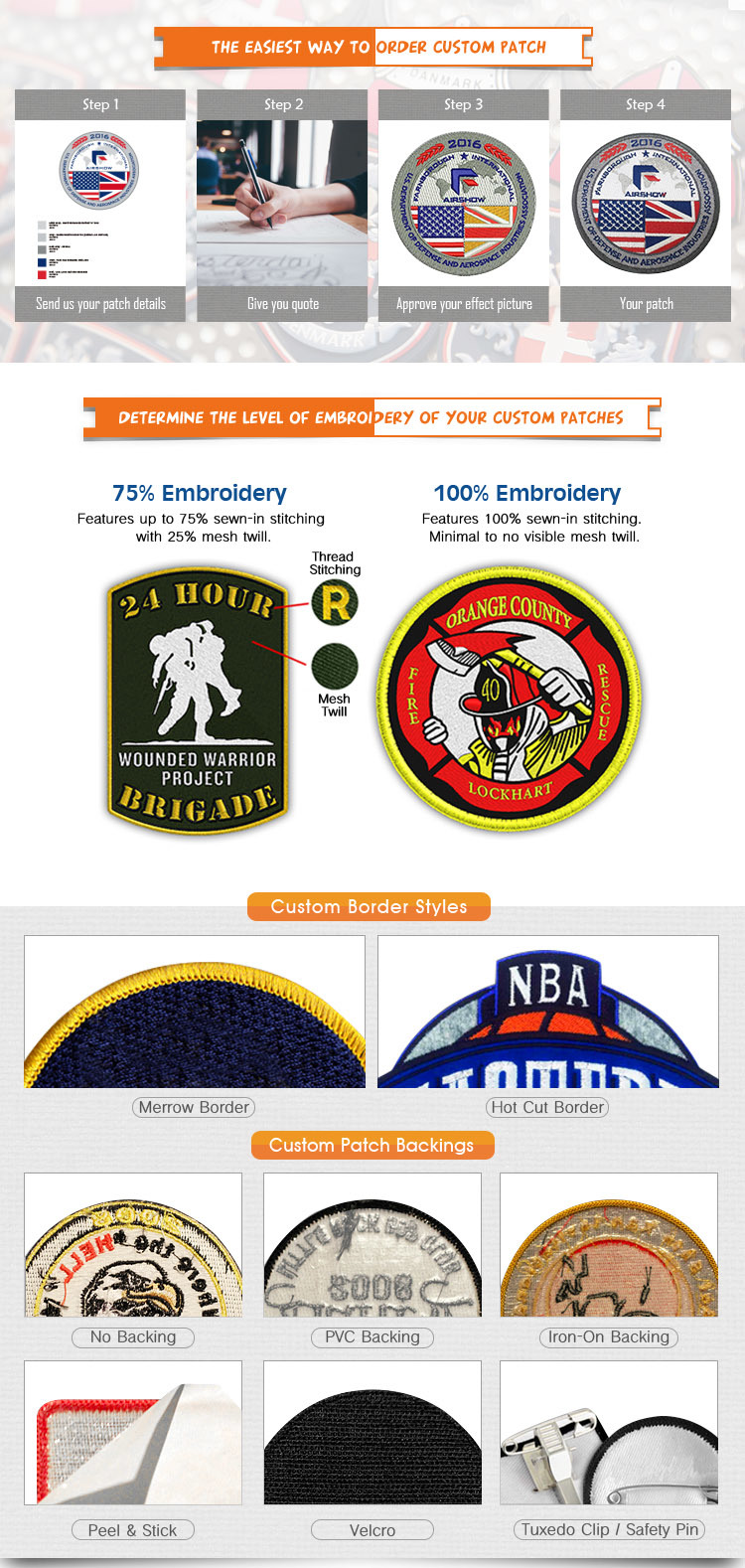 Sew on Wholesale Custom Woven Patches Embroidered Badge Patch