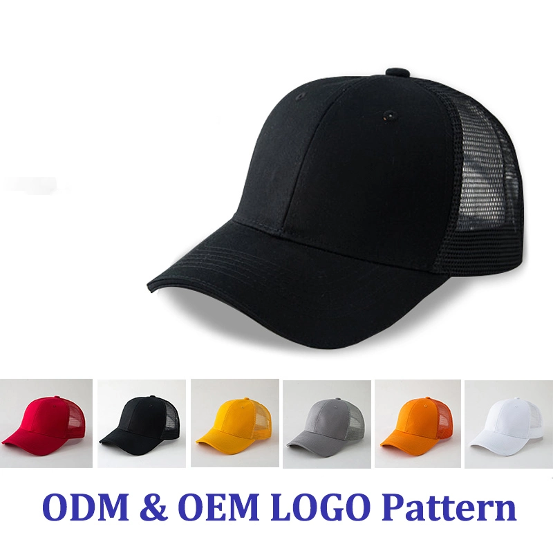 Custom Design Your Own Logo Trucker Baseball Cap Cotton Twill 5 Panel Mesh Snap Back 3D Embroidered Applique Patch Hat Trucker Hat