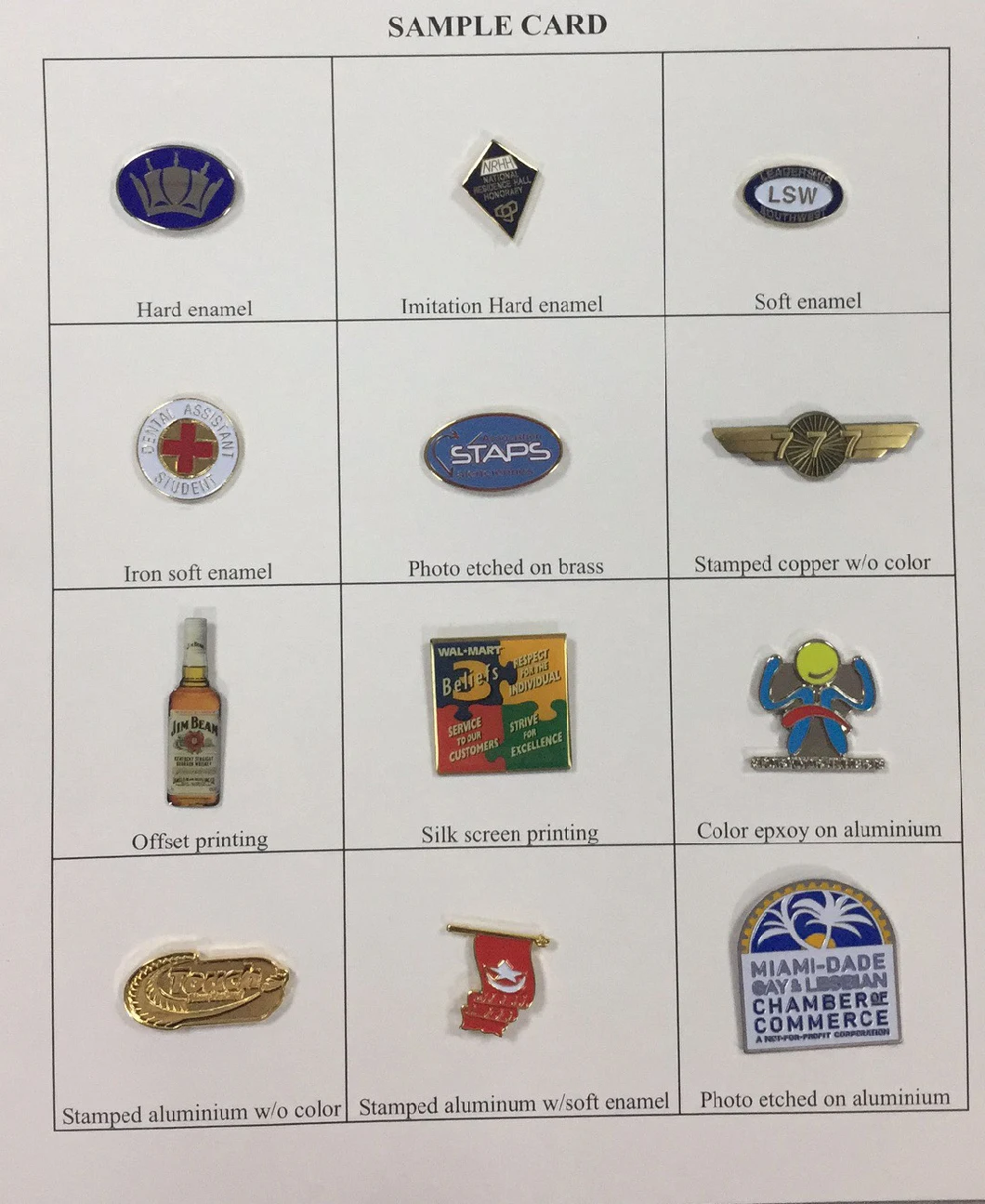 Stamped Printed Lapel Pins (LJ090) Low MOQ Experienced Manufacture Badge