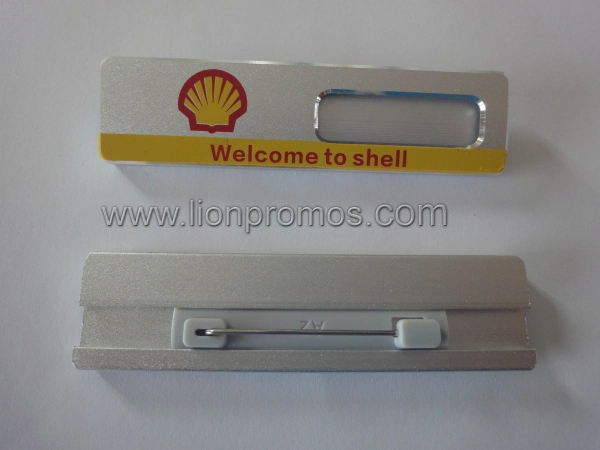 Shell Custom Logo Printed Metal Staff Name Badge