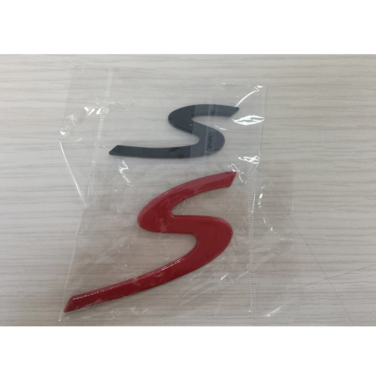 Gloss Black Red ABS Self Adhesive Car Crest S Sticker Badge