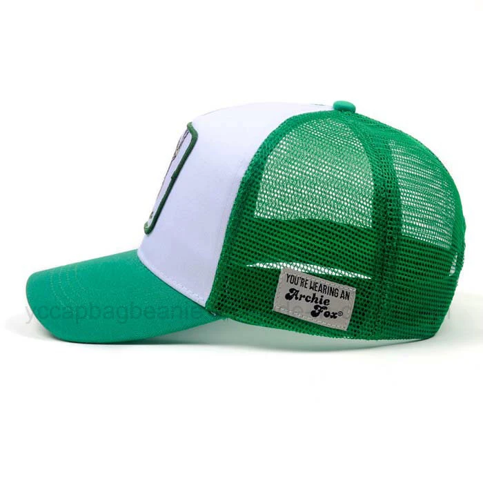 Promotional Fashion Summer Woven Badge Trucker Mesh Hat Cap