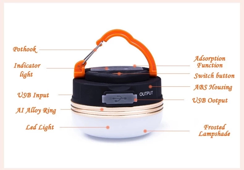 Outdoor Multi Function Portable Rechargeable LED Camping Lantern Camping Light
