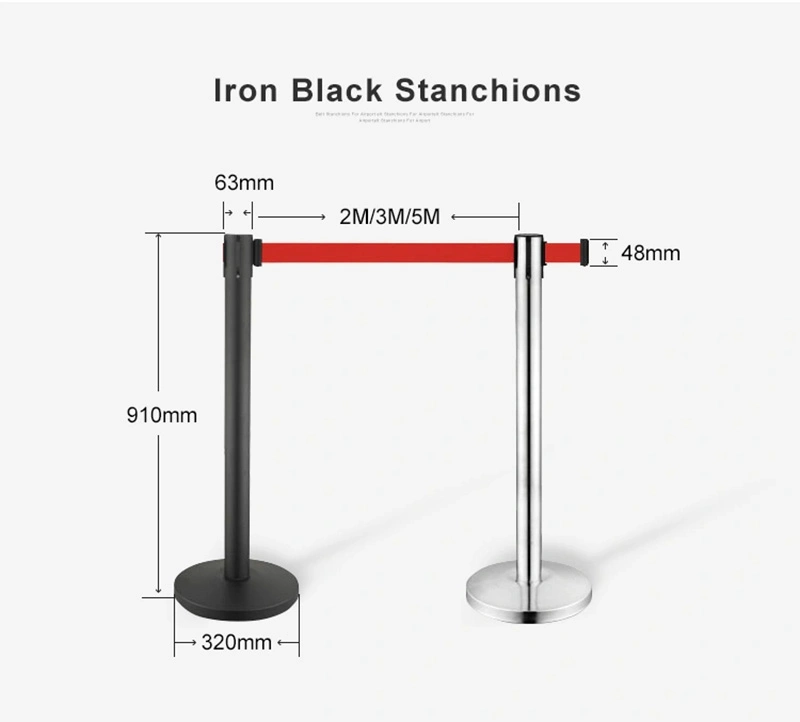 Stainless Steel Crowd Control Post Stanchion Retractable Queue Line Barrier