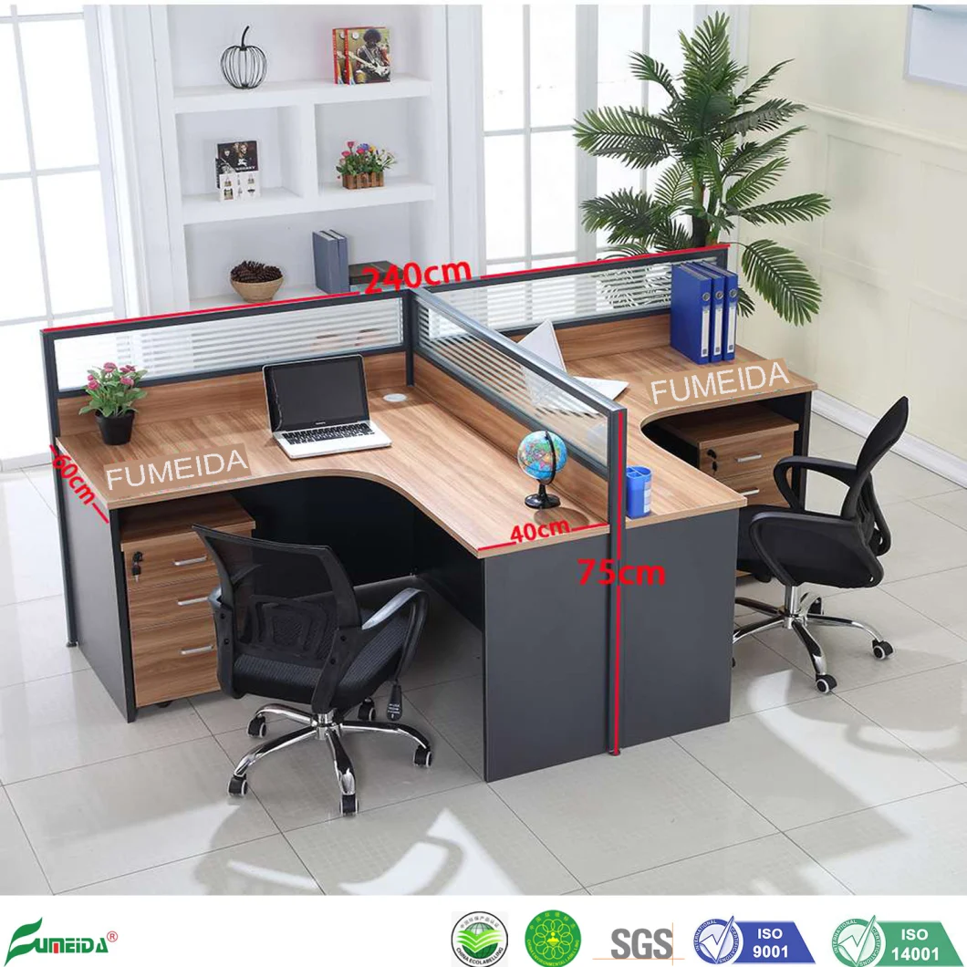 Aluminum Sound Proof Office Cubicle Glass Partition Workstation with Mobile Cabinet Drawer (AP-I02P)