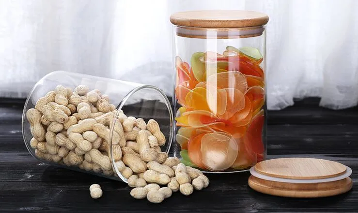 Glass Canister Glass Candy Sugar Jar Glass Storage Jar Kitchenware Storage Glass Jar