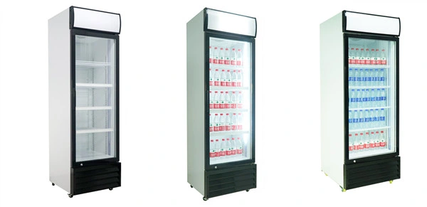 Big Capacity Free Standing Digital Control Single Glass Door Beverage Showcase
