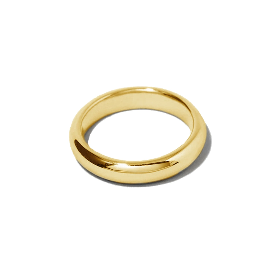 Fashion 925 Sterling Silver Women Jewelry 18K Gold Plated Jewelry Minimalist Band Ring