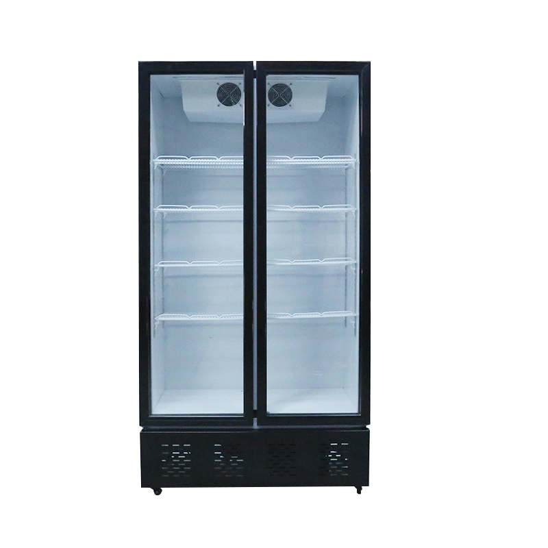 10cuft Single Flat Glass Door Freezer Display Beverage Cooler Upright Showcase