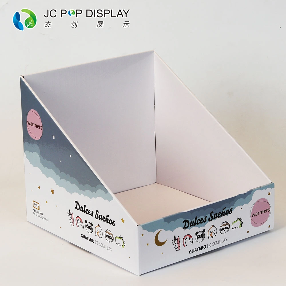 Promotional Pop Shelf Ready Packaging Tear Away Folding PDQ Counter Template Counter Paper Cardboard Display Box