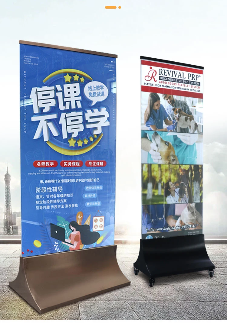 Custom Advertising Stand-up Shopping Mall Guide Card Display Frame Glass Signature Stands