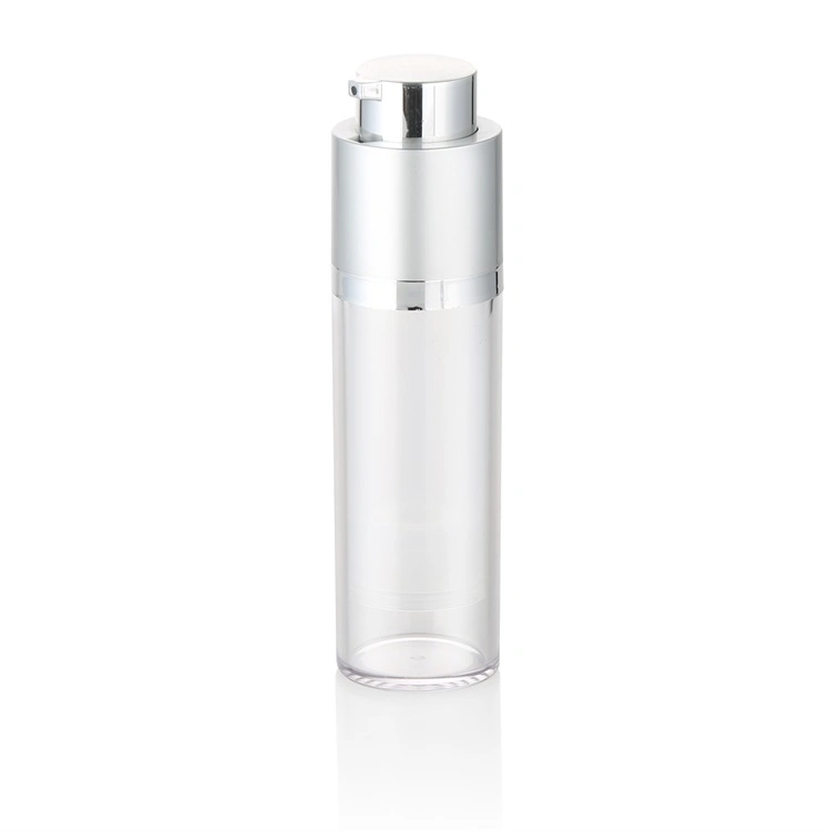 Top Selling Airless Bottle Cosmetic 15ml 30ml 50ml Clear Outer Cosmetic Airless Twist up Pump Bottle