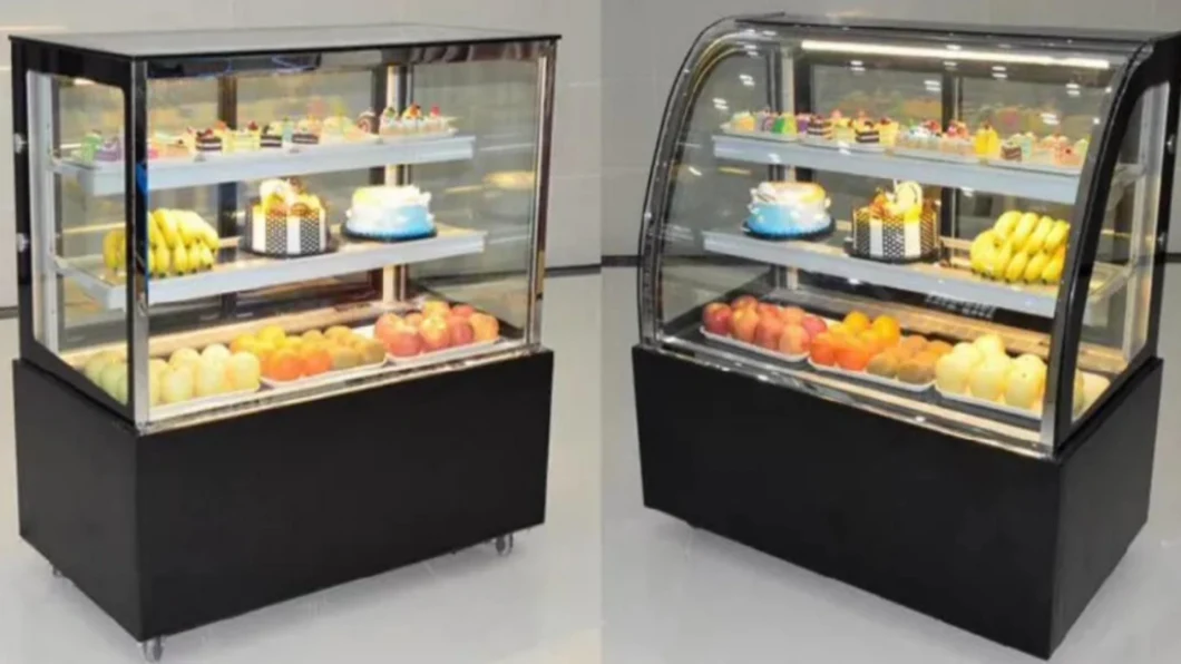 Cake Display Show Case, Curved Cake Show Case Food Machine Food Equimpent Bread Display Show Case
