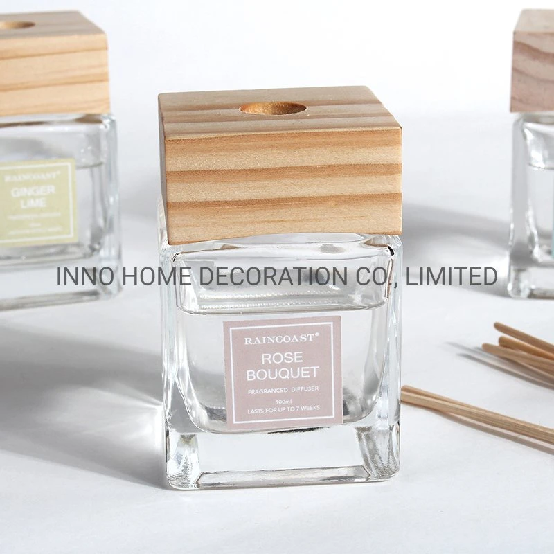 2020 Aroma Diffuser Wood Glass Bottle 100ml Home Decoration Custom Aromatherapy
