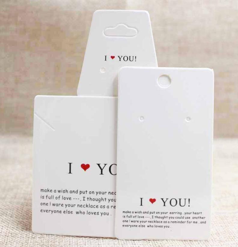 Custom Print High Quality White Paper Earring Card Necklace Packaging Card with Logo for Jewelry Display