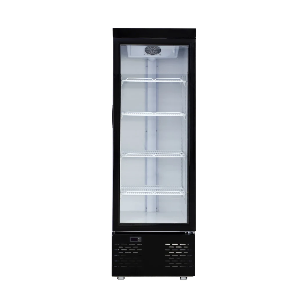10cuft Single Flat Glass Door Freezer Display Beverage Cooler Upright Showcase