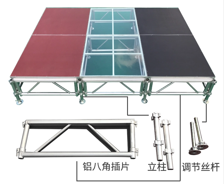 Aluminum Portable Outdoor Event Exhibition Display Concert Glass Acrylic Stage