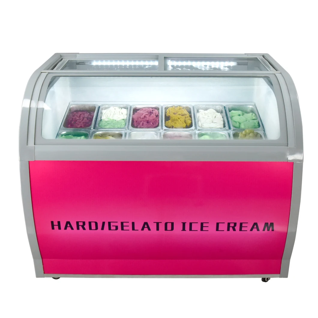 Ice Cream Cabinet Commercial Hard Ice Cream Glass Display Cabinet Self-Service Hard Ice Cream Refrigerator