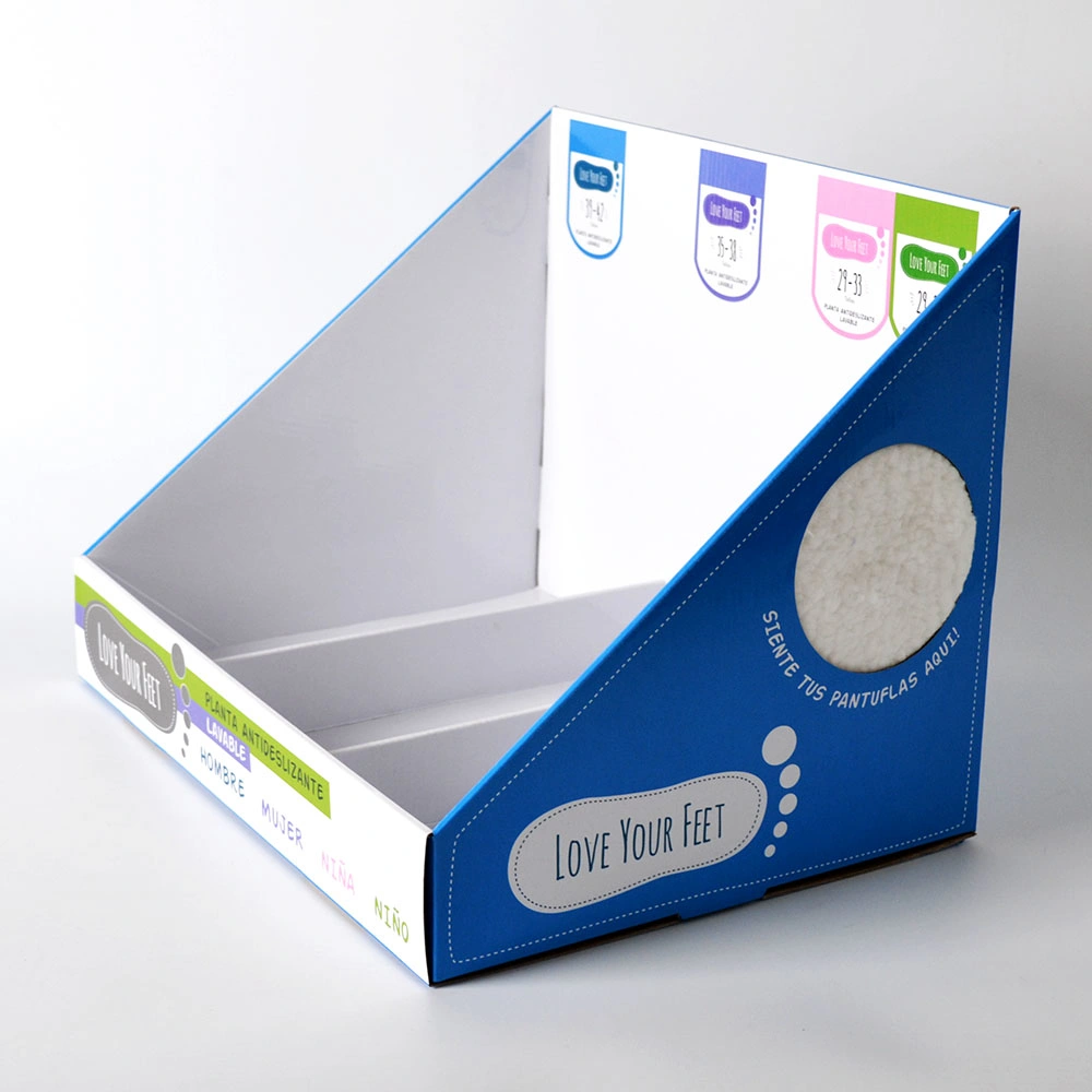 Promotional Pop Shelf Ready Packaging Tear Away Folding PDQ Counter Template Counter Paper Cardboard Display Box