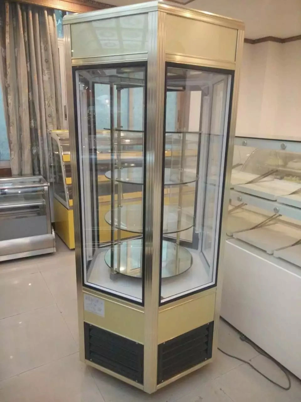 Floor Standing Commercial Cake Display Showcase Cabinet