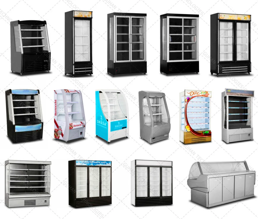 Double Glass Door Commercial Upright Refrigerating Showcase with No Frost in High Quality for Cold Drink