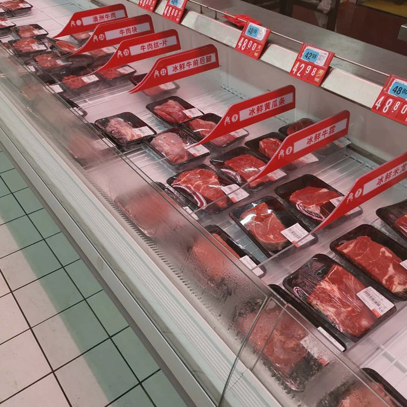 Superamarket Refrigeration Eqipment Fresh Meat Display Cabinet Top Open Refrigerator Chiller for Butcher Shop Supermarket