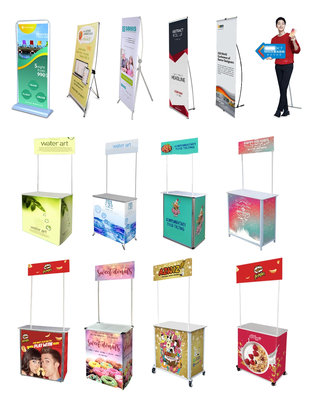 Portable Exhibition Fabric Aluminum Promotion Table Trade Show Display Counter