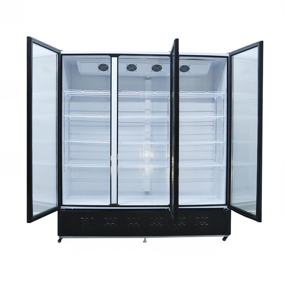 Good Quantity 453L Flat Glass Door Cooler Supermarket Commercial Upright Display Refrigerator Showcase