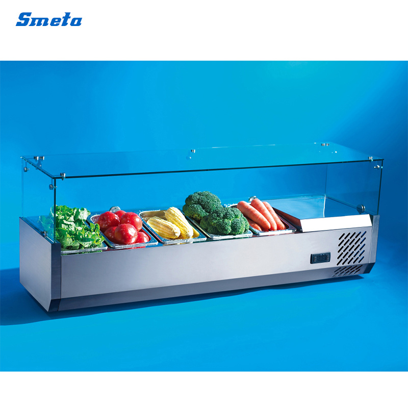 Smeta Commercial Salad Service Bar Countertop Display Refrigerator Cooler