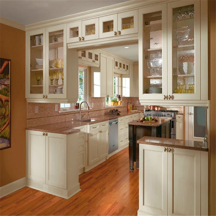 Modern Designs White Solid Wood Corner Kitchen Cabinets