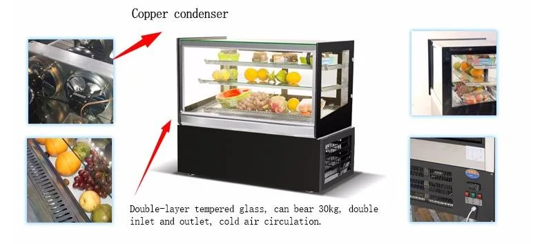 Counter Top Single Temperature Showcase Cake Display Cabinet/Bakery Pastry Cake Display Fridge