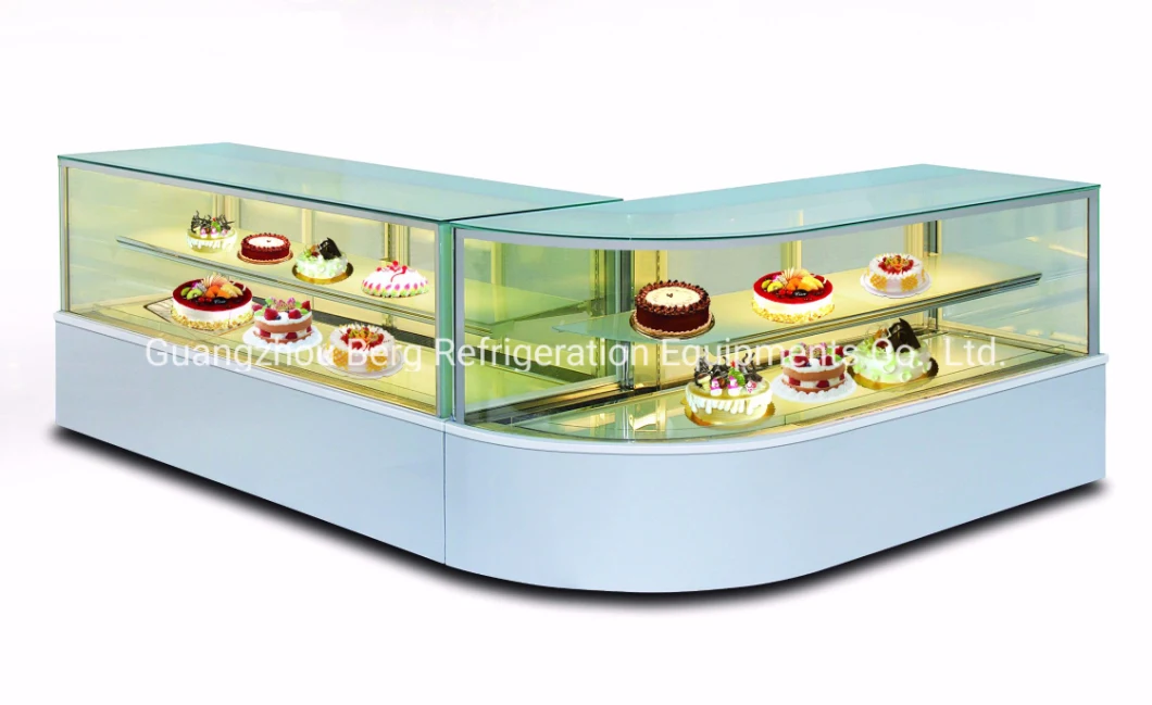 Large Corner Cake Display Case Pastry Showcase Fridge