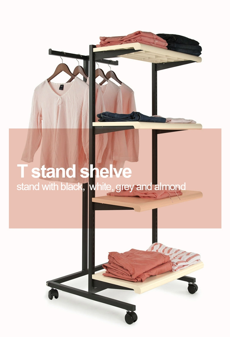 Retail Store T Stand Shelf Clothing Display Garment Rack