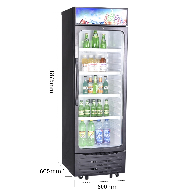 Free Standing Single Door Botttle Beer Glass Door Refrigerator Display Showcase
