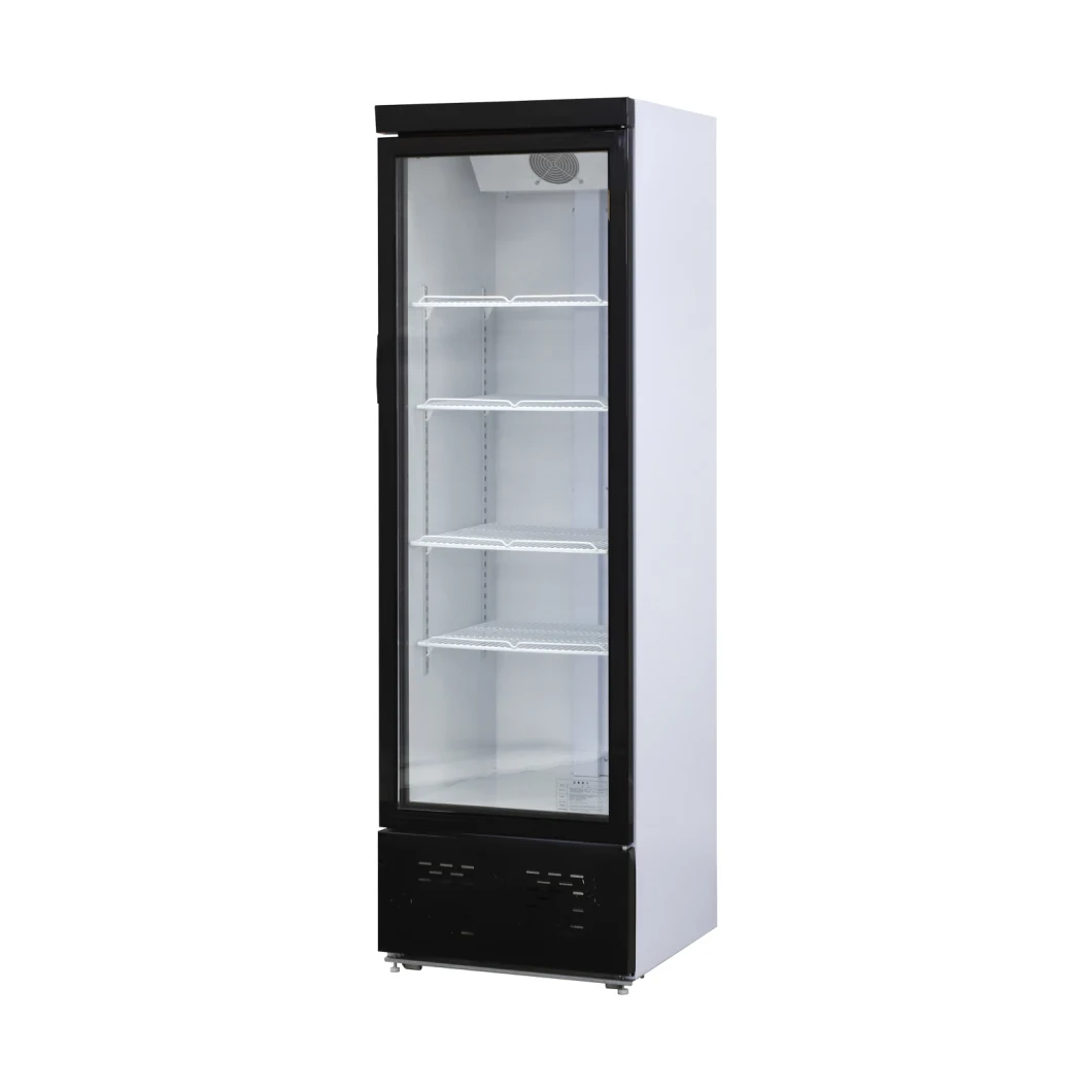 Hollow Glass Door Commercial Refrigerated Showcases Bottle Beverage Cooler Showcase