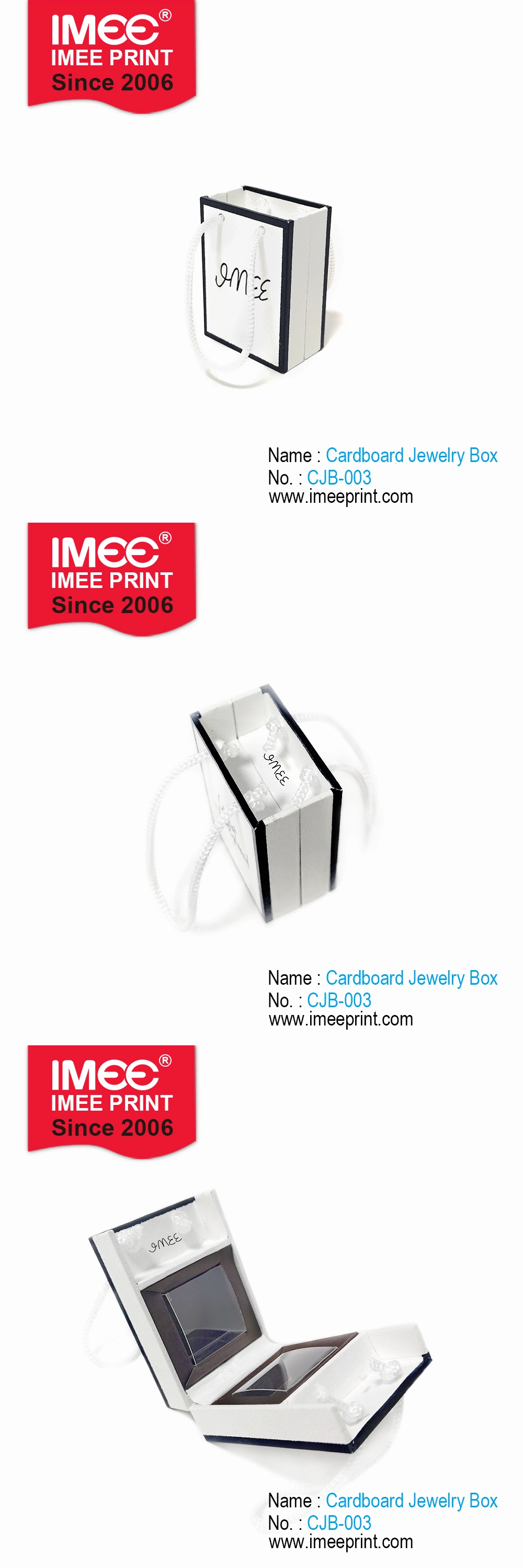 Imee Printing Custom Design Hard Paper Cardboard Pendants Amulet Display Box Jewelry Necklace Set