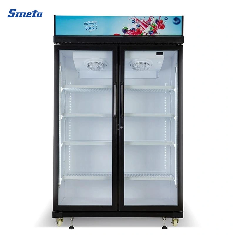Smeta 460L Double Glass Door No Frost Commercial Cool Upright Showcase