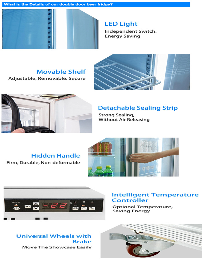 CE Glass Cabinet Showcase Upright Freezer Display Fridge