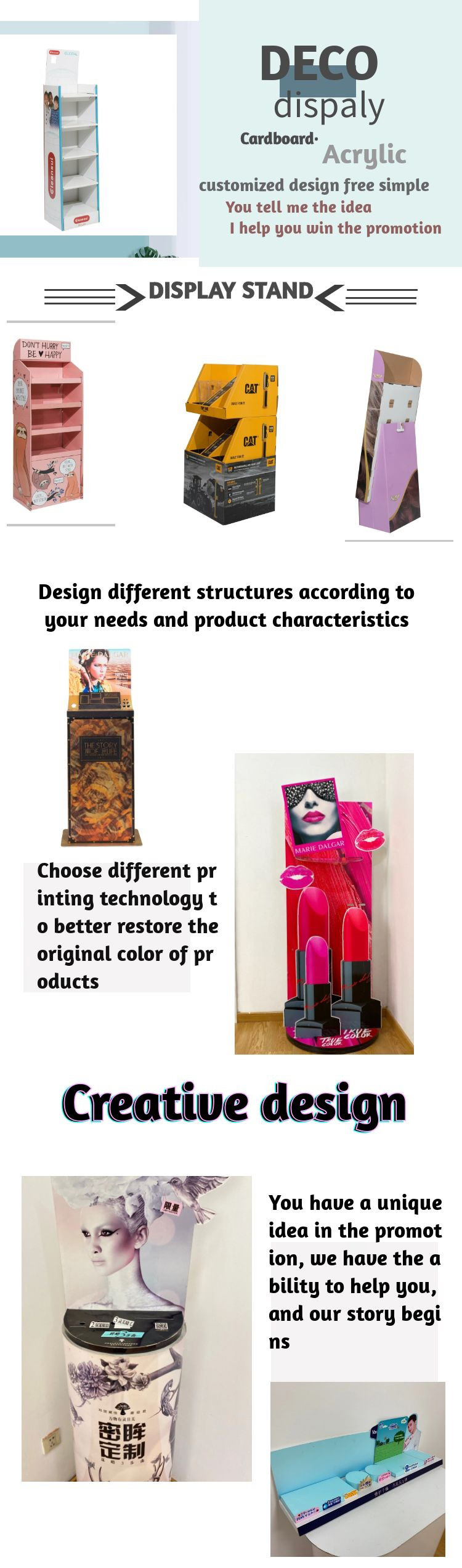 Creative Design Tabletop Plastic Display Stands Counter Product Display Pop Table Top Sign Stand