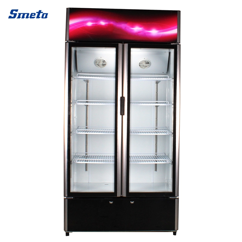 Smeta OEM Commercial Double Glass Door Upright Display Showcase Cooler