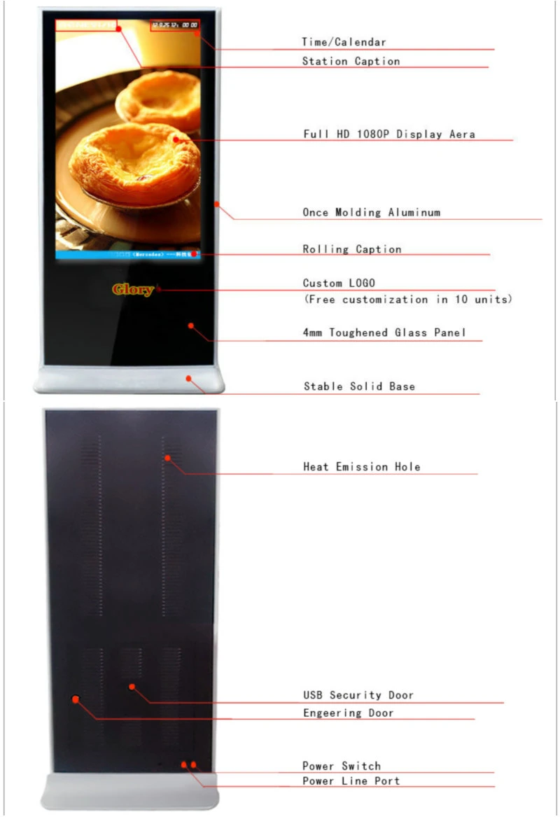 55 Inch Android Full HD LCD Digital Signage Jewelry Display