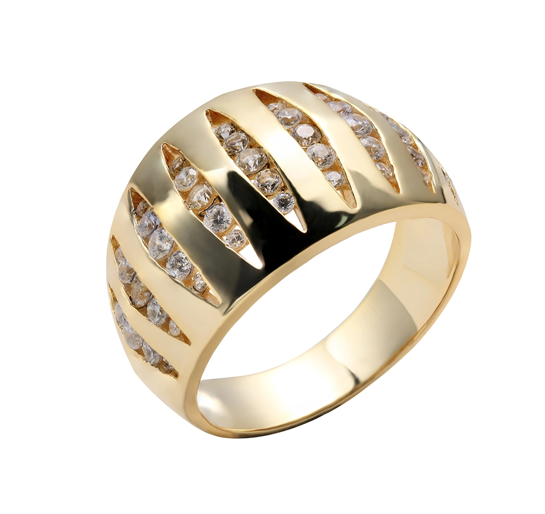 Trendy Jewelry Star Fashion Ring for Women in 925 Sterling Silver 18K Gold Plated Fine Jewelry