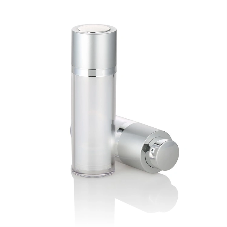 Top Selling Airless Bottle Cosmetic 15ml 30ml 50ml Clear Outer Cosmetic Airless Twist up Pump Bottle