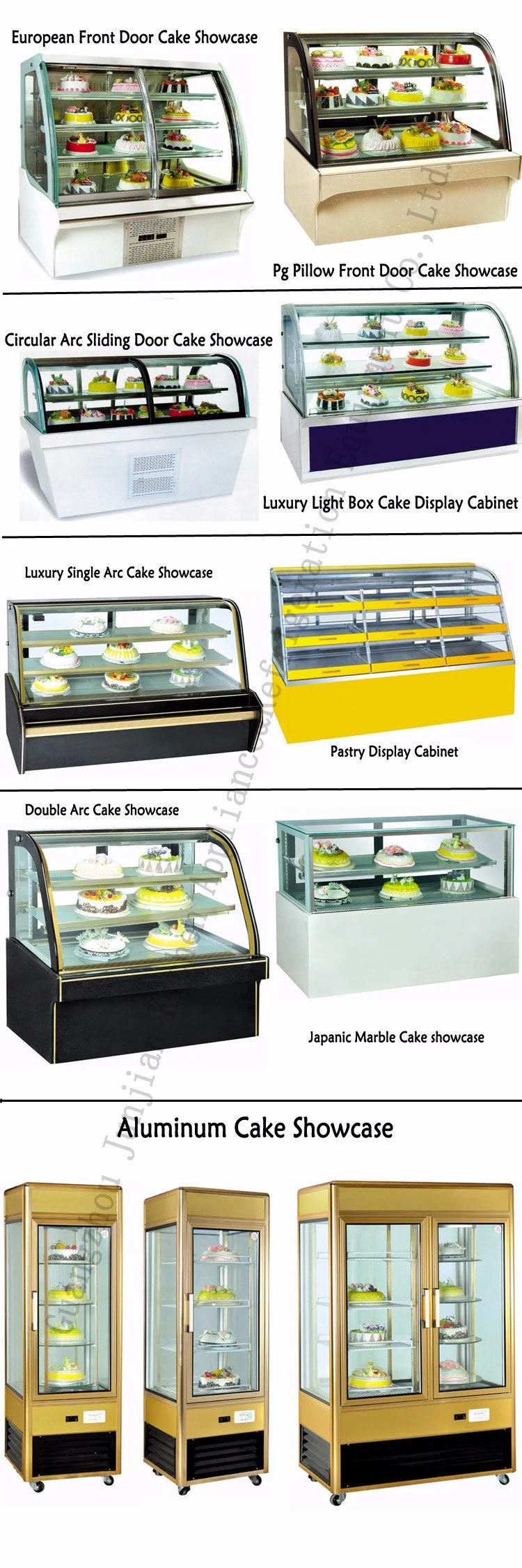 Right Angle Commercial Stainless Steel Corner Cake Display Showcase/Cabinet (AT-1500/1800/2000)