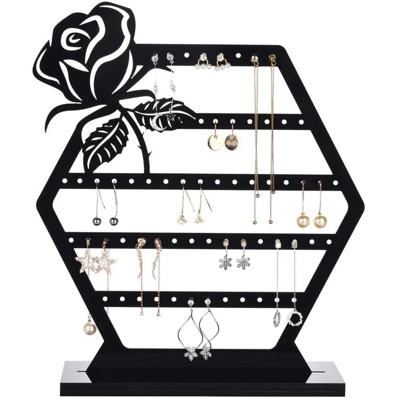 Black Acrylic Earrings Jewelry Display Stand