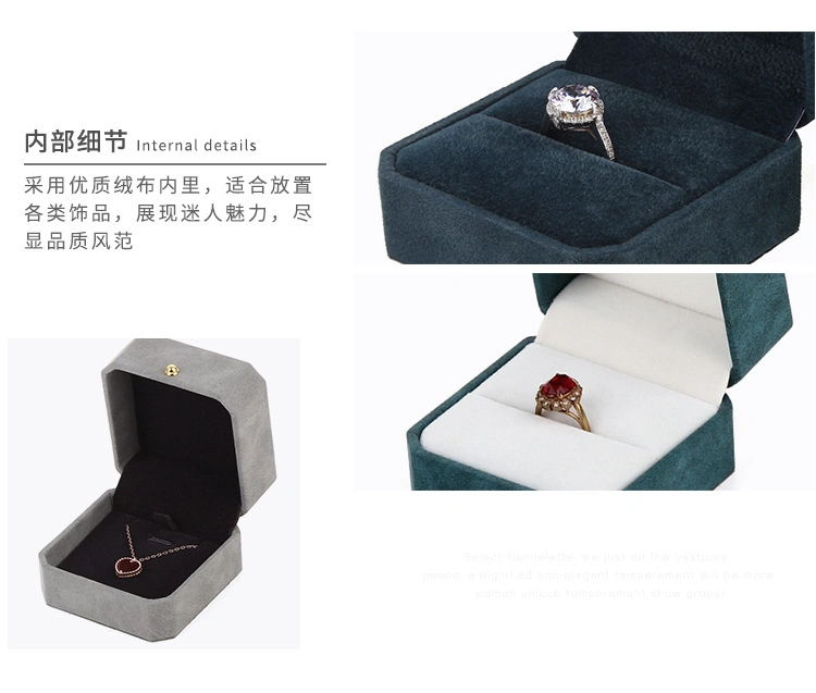 Customized High-Grade Imitation Vellum Clamshell Jewelry Box, Ring Necklace Bracelet Bracelet Pendant Jewelry Packaging