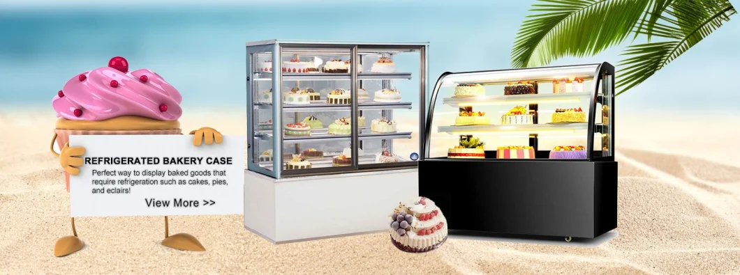 Smeta Mini Countertop Cake Bakery Glass Display Showcase Cooler Fridge