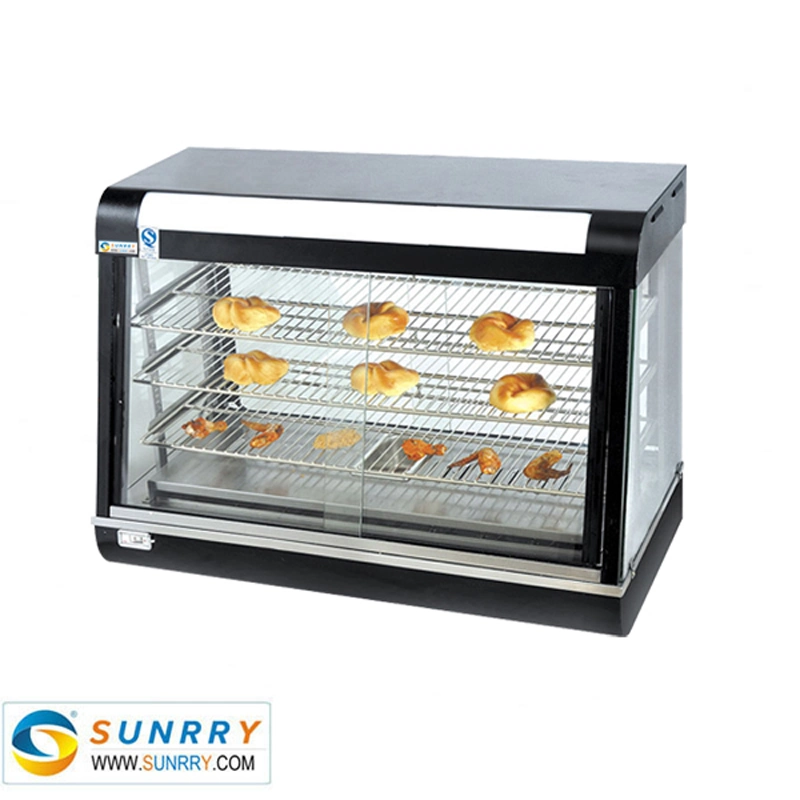 Stainless Steel Glass Hot Food Display Case Warmer Showcase