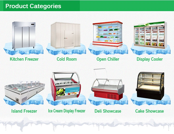 Supermarket Frozen Display Stand Refrigerated Freeze Display Counter Frozen Chilled Seafood Ice Display Table